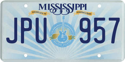MS license plate JPU957