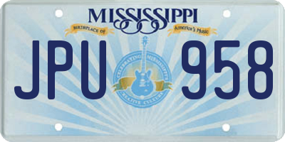 MS license plate JPU958