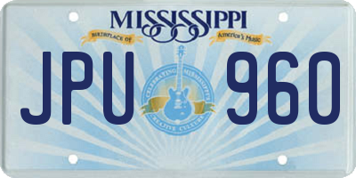 MS license plate JPU960