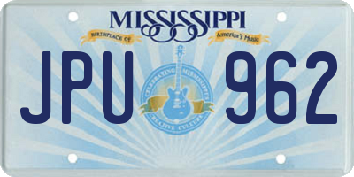 MS license plate JPU962