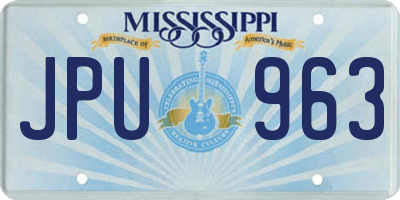 MS license plate JPU963