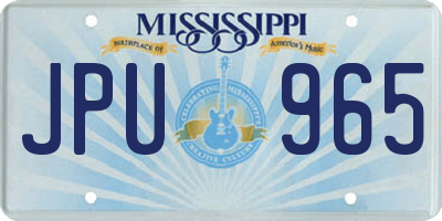 MS license plate JPU965