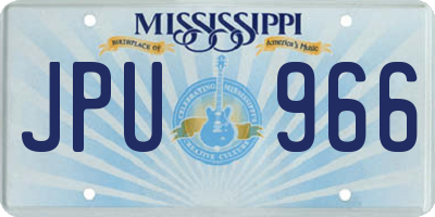 MS license plate JPU966