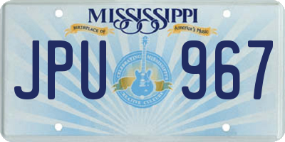 MS license plate JPU967