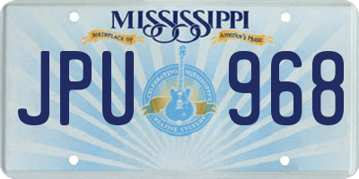 MS license plate JPU968