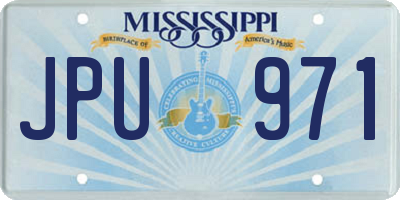 MS license plate JPU971