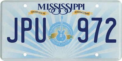 MS license plate JPU972
