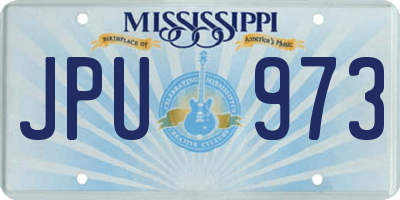 MS license plate JPU973