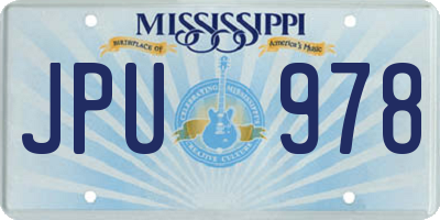 MS license plate JPU978