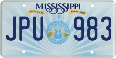 MS license plate JPU983