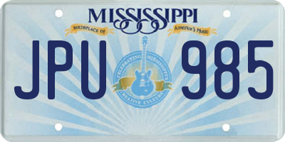 MS license plate JPU985
