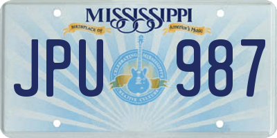 MS license plate JPU987