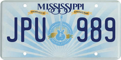 MS license plate JPU989