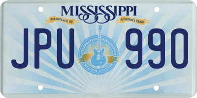 MS license plate JPU990