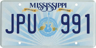 MS license plate JPU991