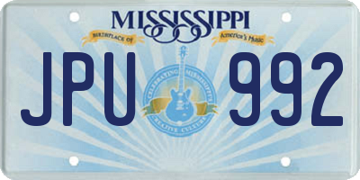 MS license plate JPU992