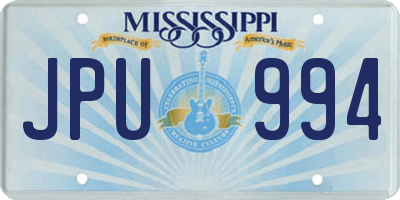 MS license plate JPU994