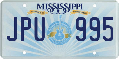 MS license plate JPU995