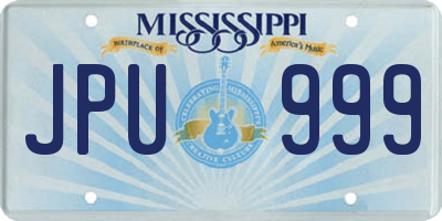 MS license plate JPU999