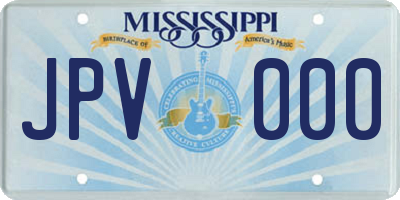 MS license plate JPV000