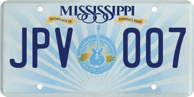 MS license plate JPV007