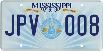 MS license plate JPV008
