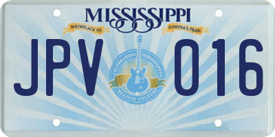 MS license plate JPV016