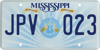 MS license plate JPV023