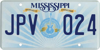 MS license plate JPV024