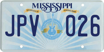 MS license plate JPV026