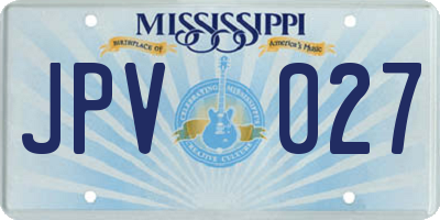 MS license plate JPV027