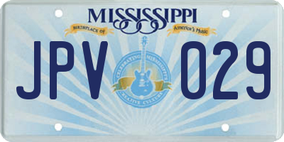 MS license plate JPV029