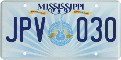 MS license plate JPV030
