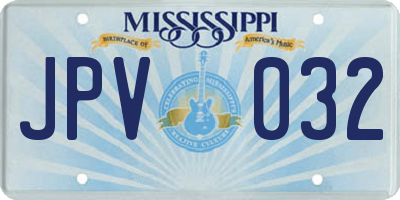 MS license plate JPV032