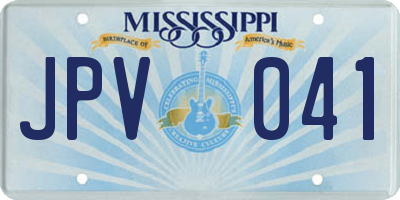 MS license plate JPV041