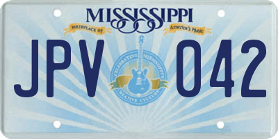 MS license plate JPV042