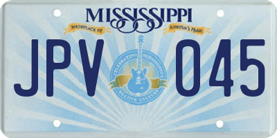 MS license plate JPV045