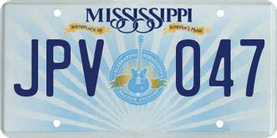 MS license plate JPV047