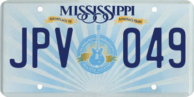 MS license plate JPV049