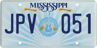 MS license plate JPV051
