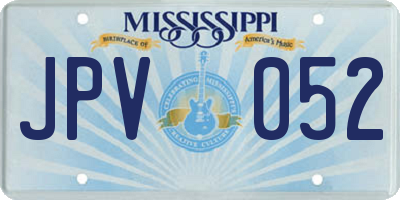 MS license plate JPV052