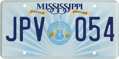 MS license plate JPV054