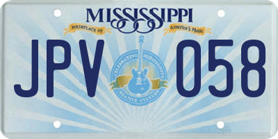 MS license plate JPV058