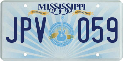 MS license plate JPV059