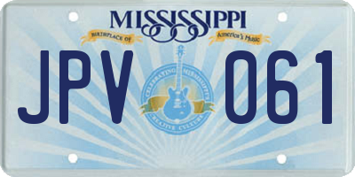 MS license plate JPV061