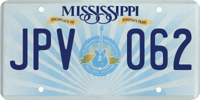 MS license plate JPV062