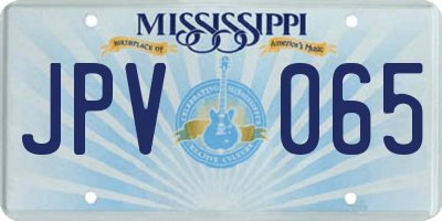 MS license plate JPV065