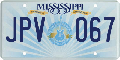 MS license plate JPV067
