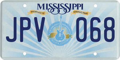 MS license plate JPV068
