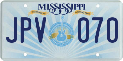 MS license plate JPV070